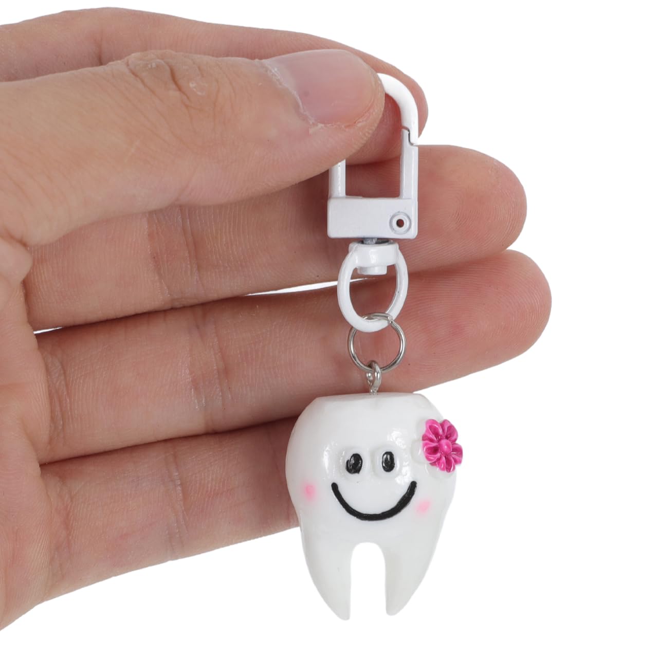 Amazon.co.jp: OUNONA 6個 小さな歯のキーホルダー 歯のペンダント